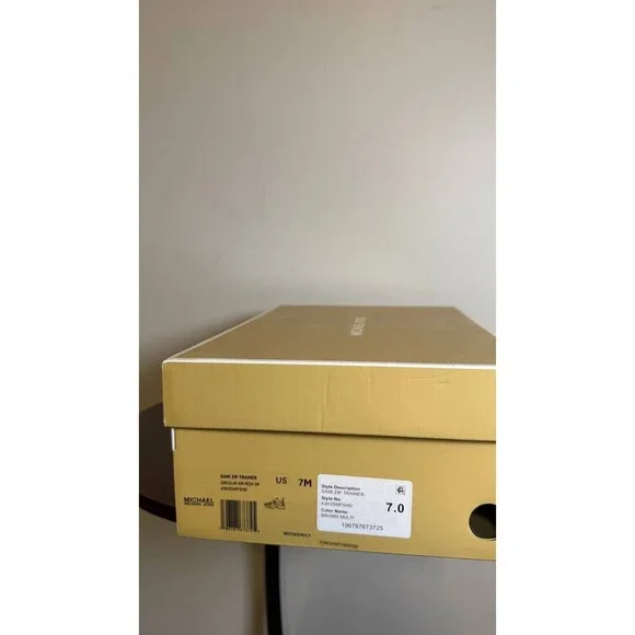 Michael Kors Women’s Sami Trainer Wedge Sneakers Black Multi 7 New With Box $129 - Picture 9 of 9